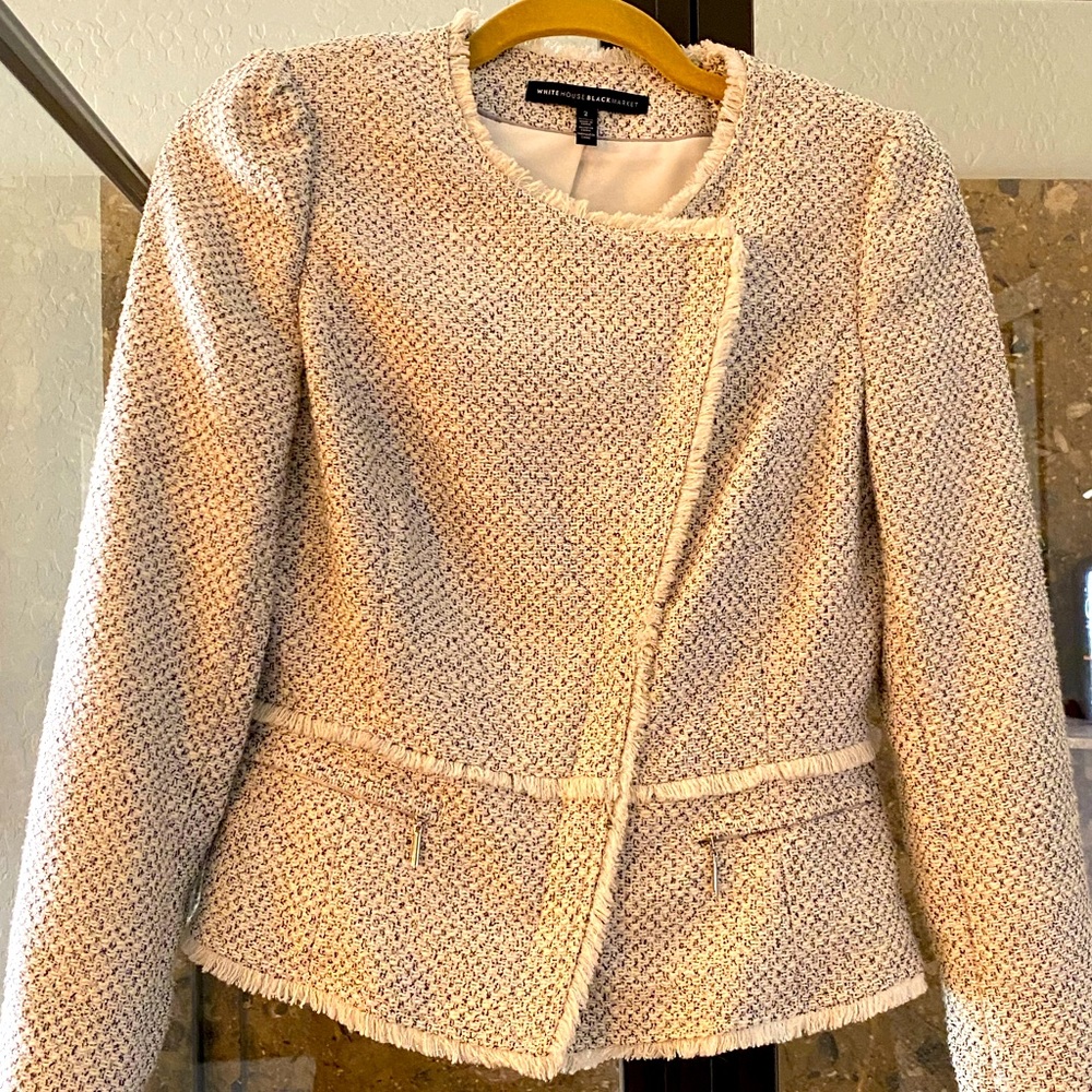 White House Black Market Tweed Moto Jacket S2